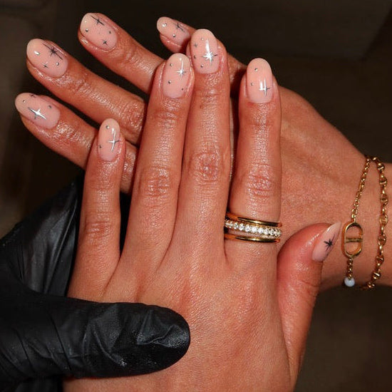 Casa Artistr Sydney, Chrome Star Nail Art on BIAB Nails